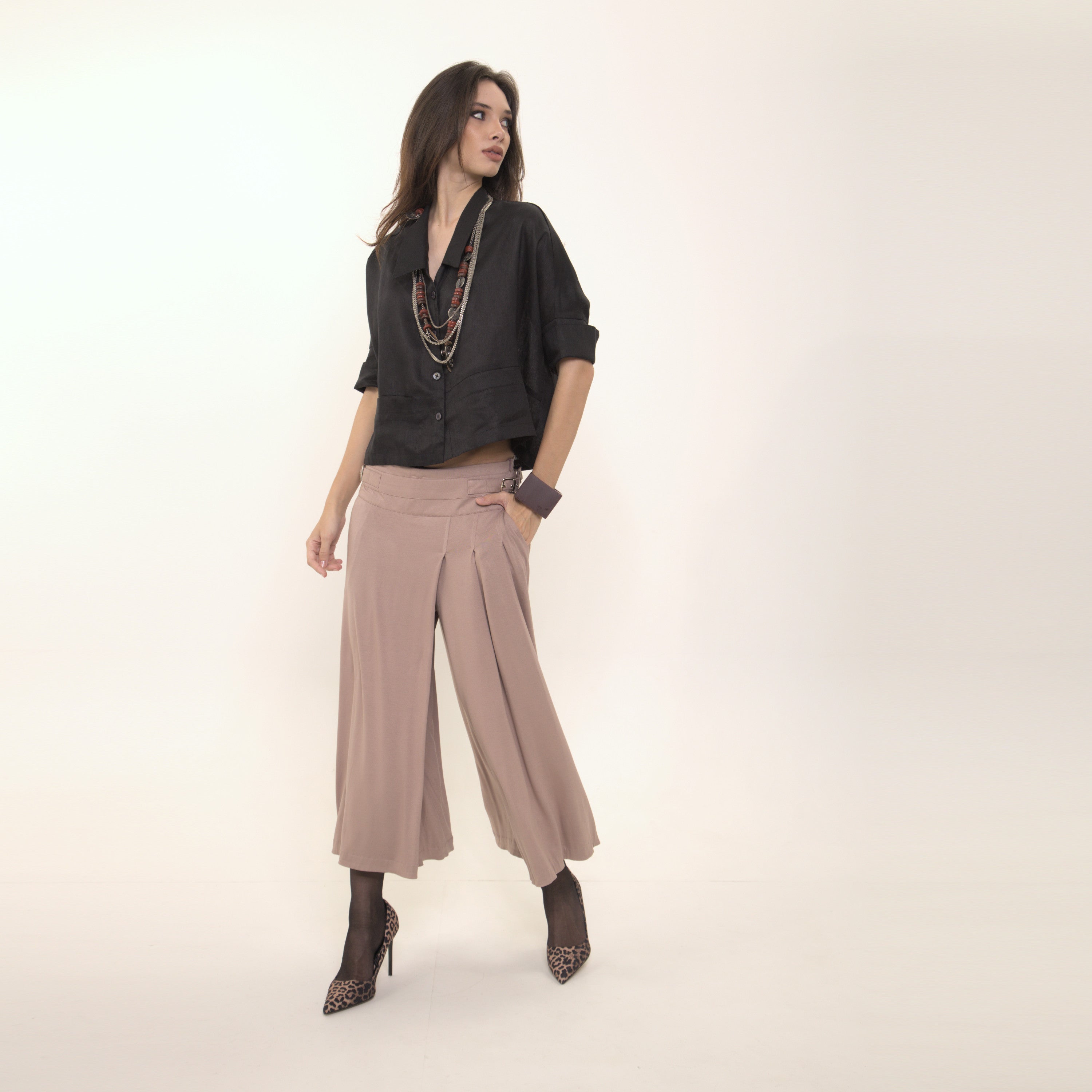 Ipanema - Camisa em 100% linho de mangas curtas