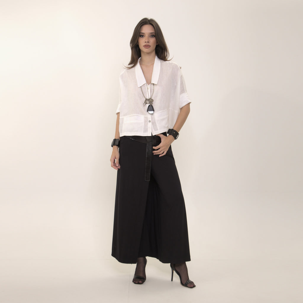 Ipanema - Camisa em 100% linho de mangas curtas