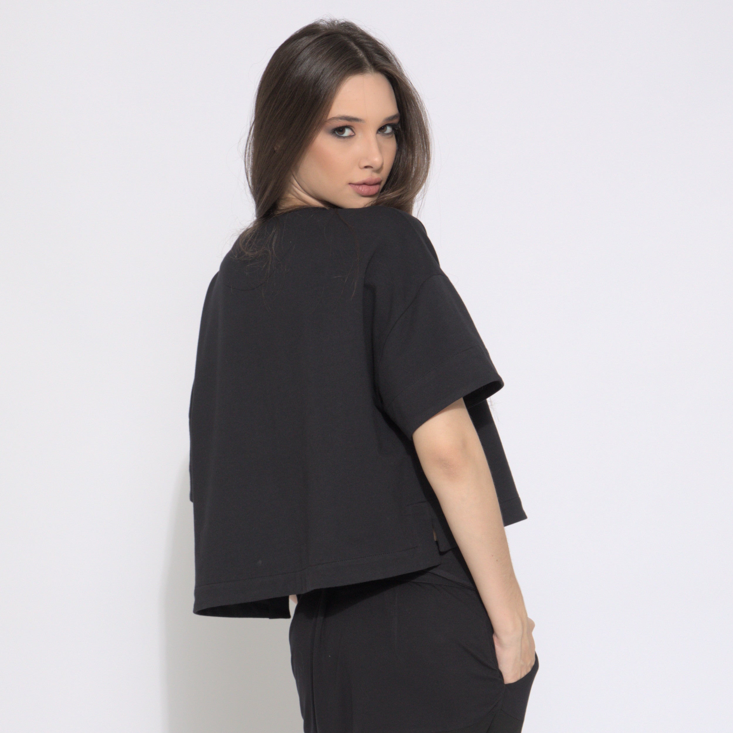 Nomad - Blusa de moleton, mangas curtas