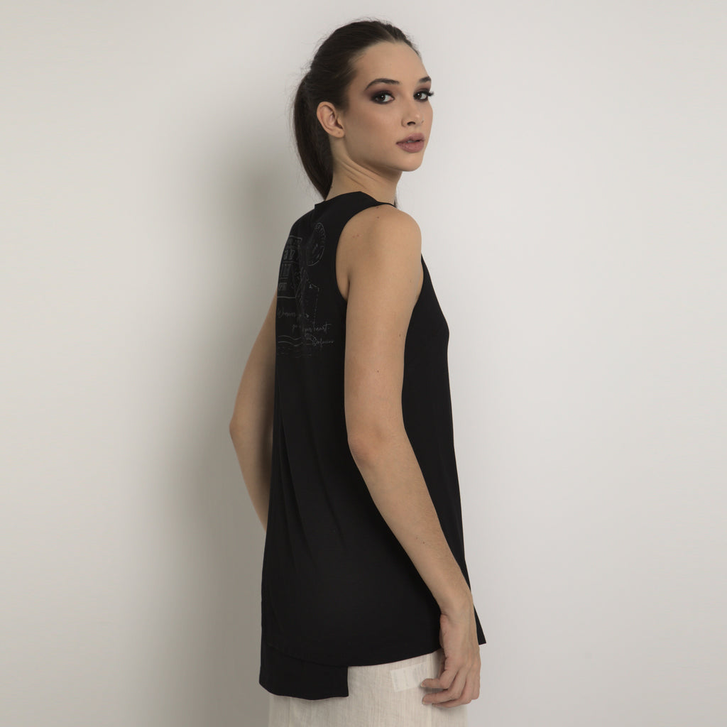 Olivia - Blusa transpassada sem mangas