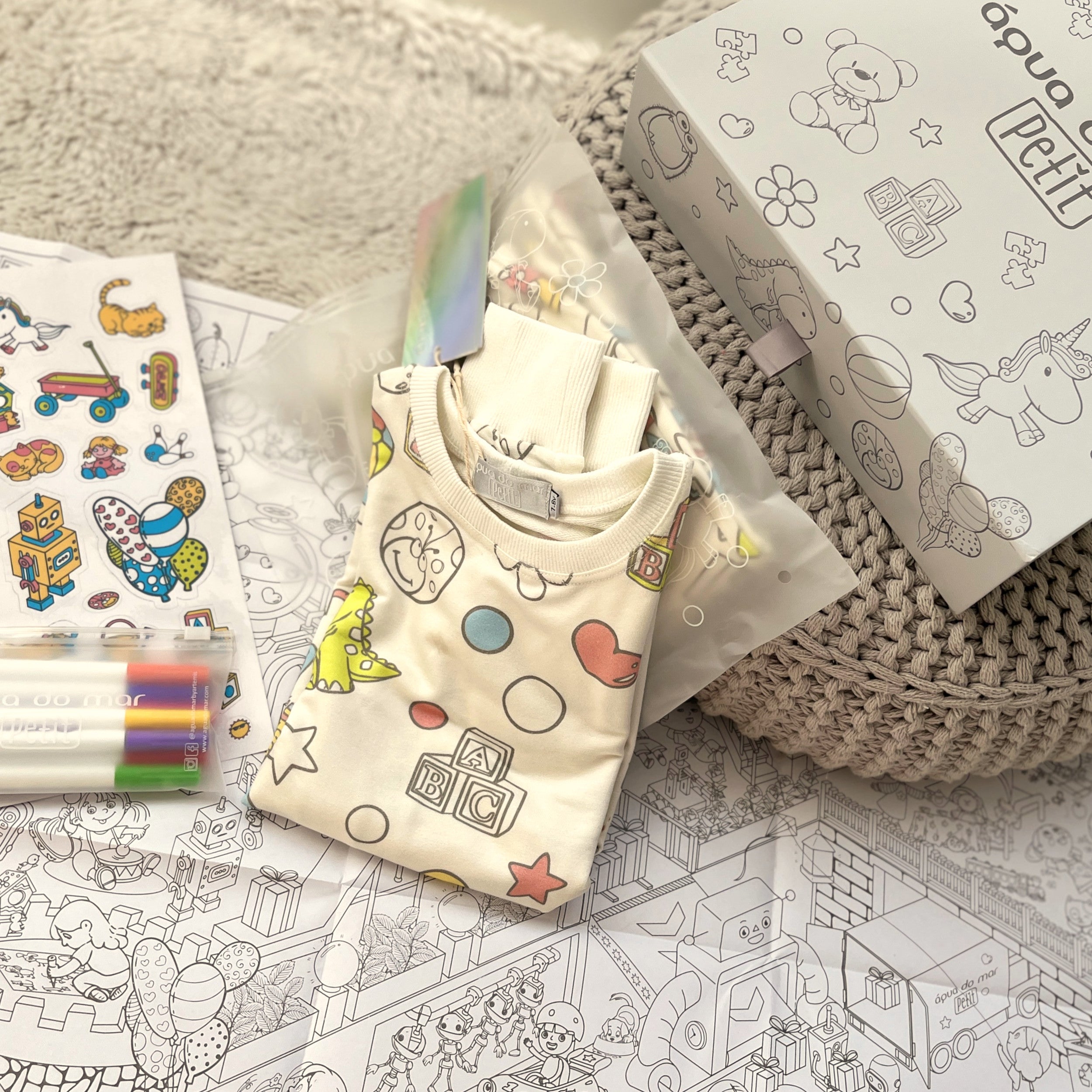 Kit Pijama Toys - kit infantil com pijama para colorir e acessórios