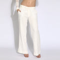Agatha - Calça boca reta (boot cut) em puro linho