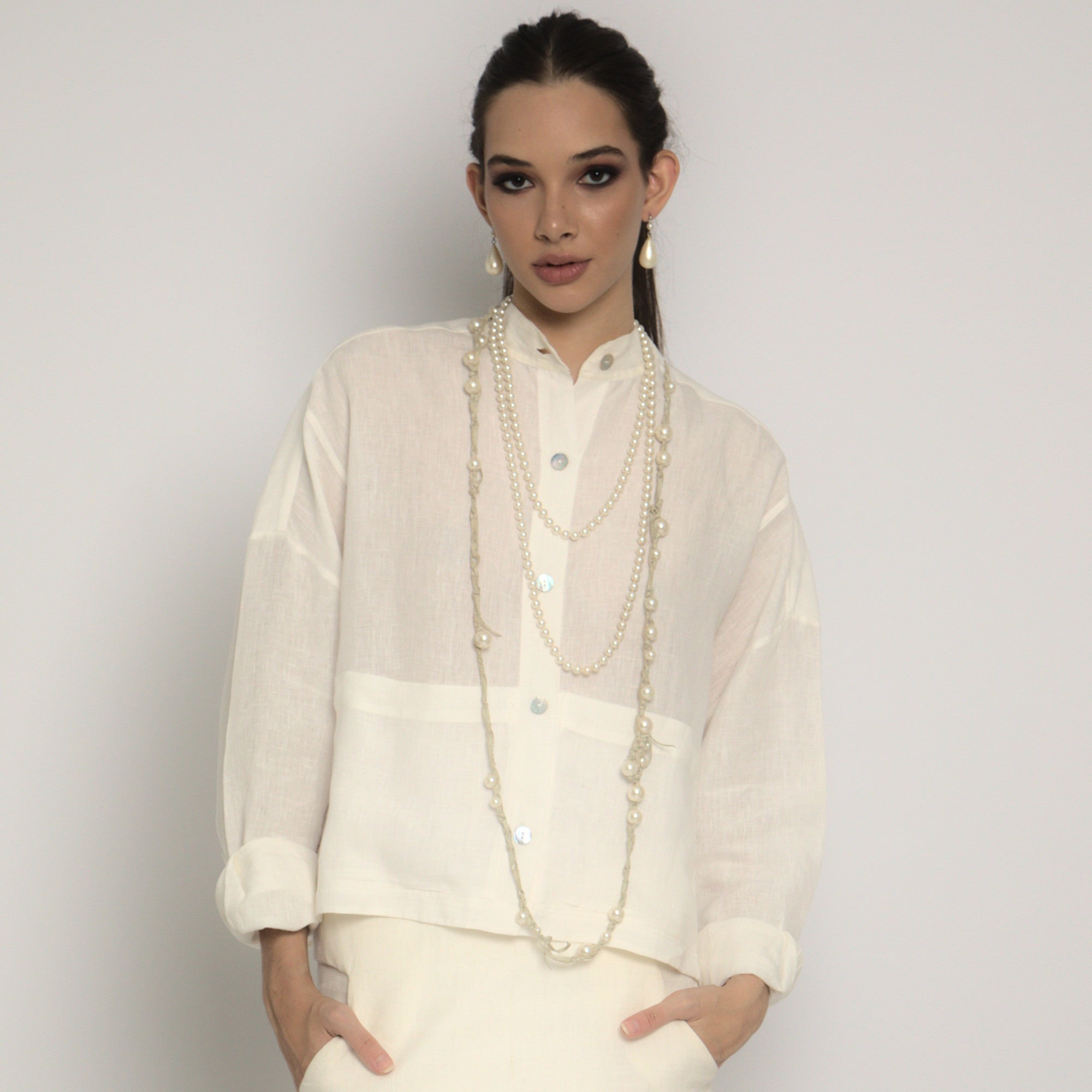 Kamala - Camisa em linho natural indiano