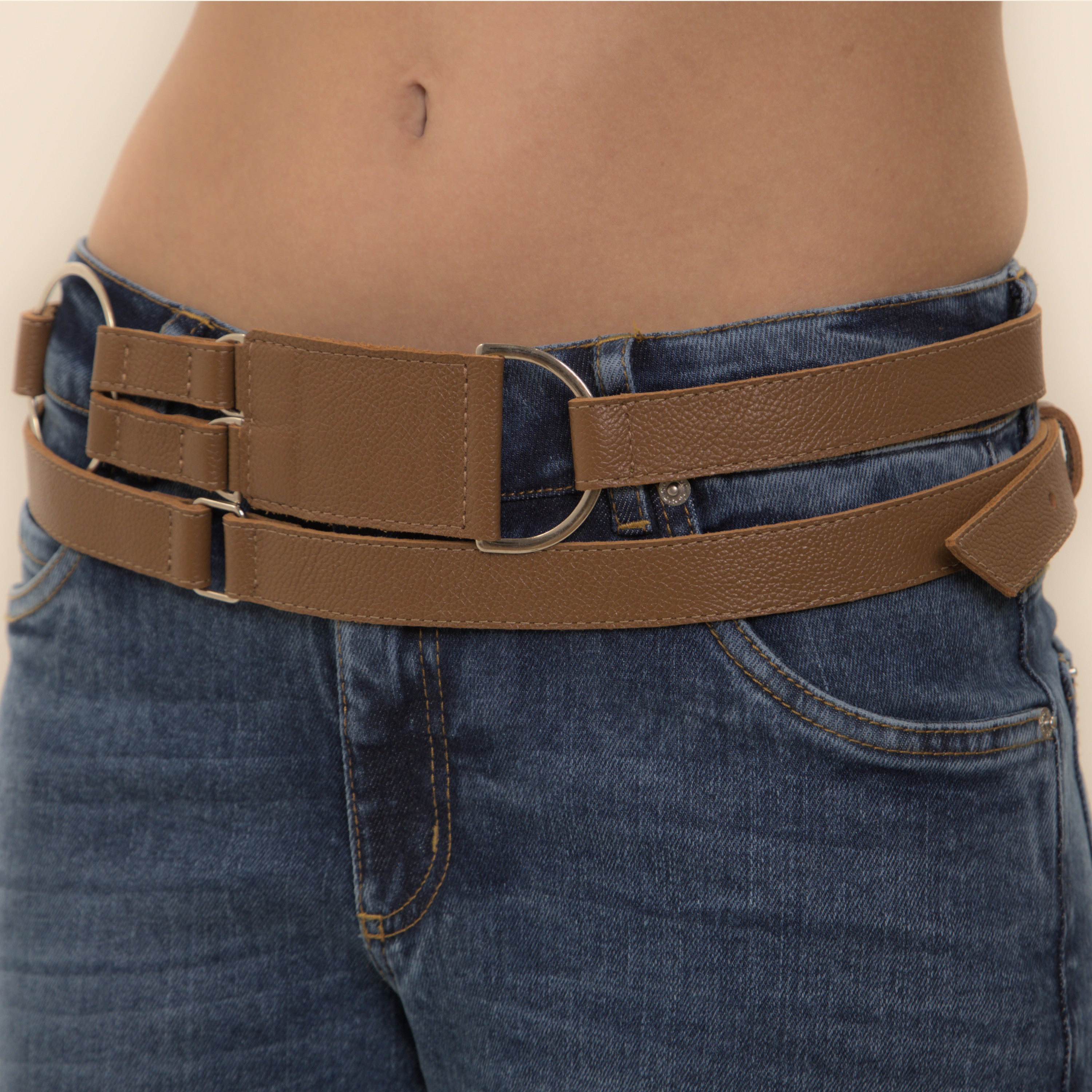 Kimi - cinto de 2 voltas em couro com metais