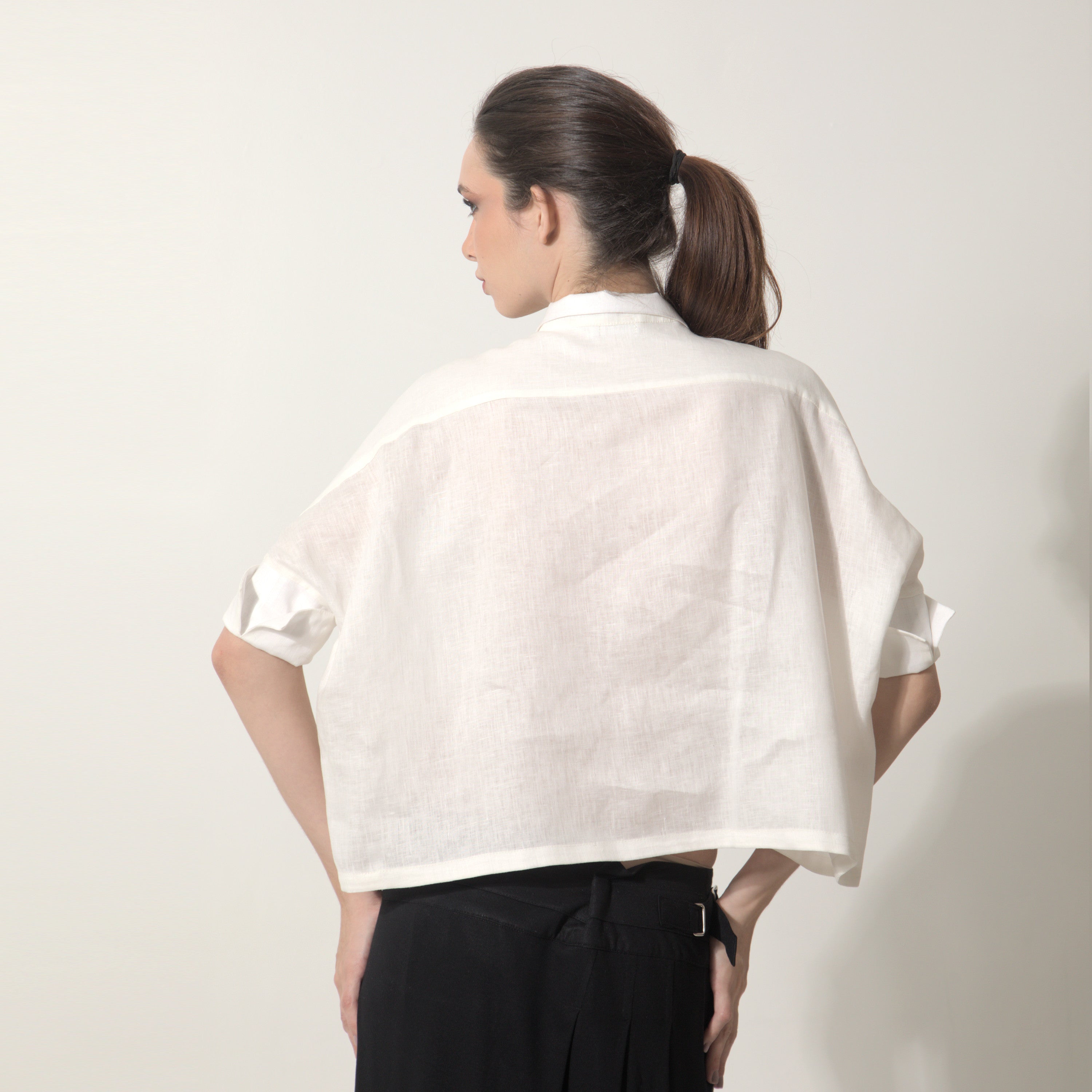 Ipanema - Camisa em 100% linho de mangas curtas