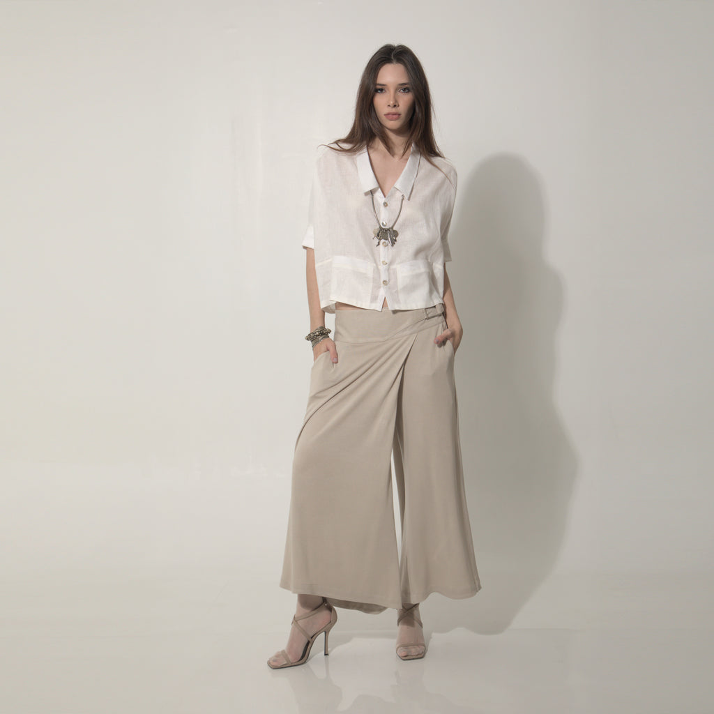 Ipanema - Camisa em 100% linho de mangas curtas