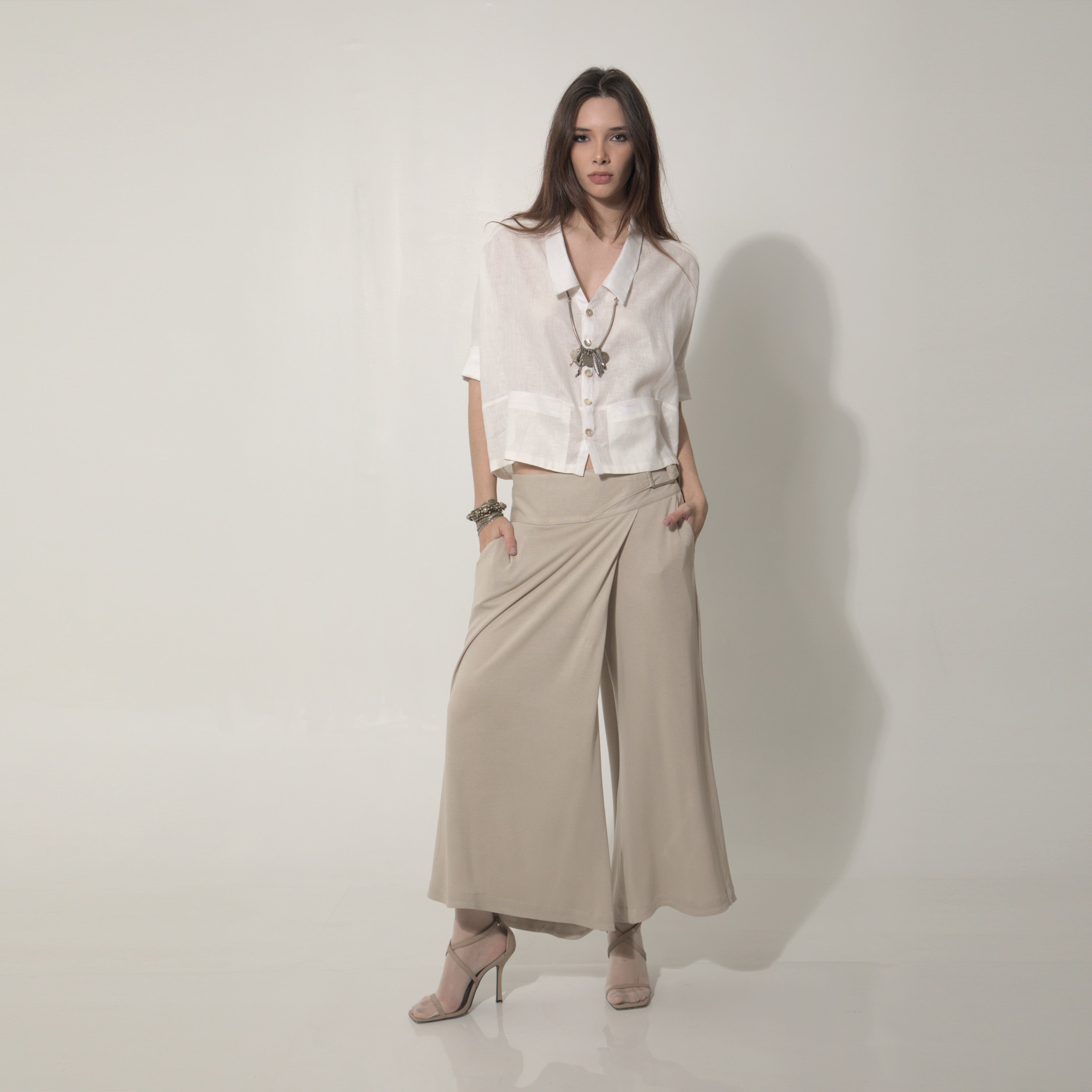 Ipanema - Camisa em 100% linho de mangas curtas