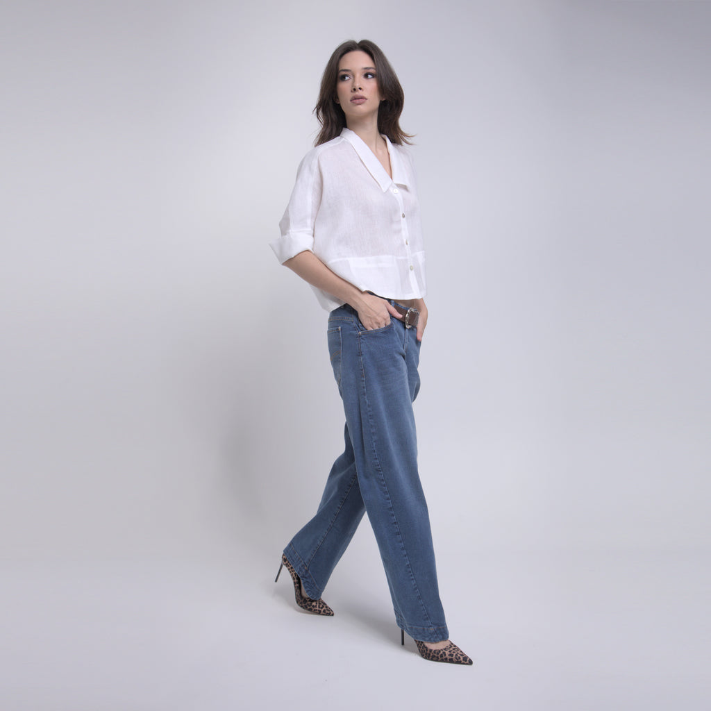 Lara - Calça jeans barrel cut #melhorjeansquejausei