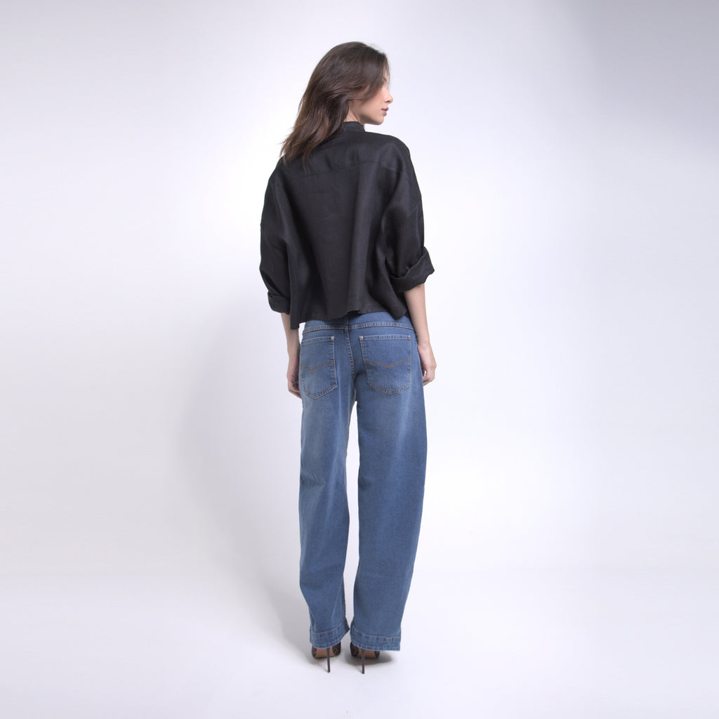 Lara - Calça jeans barrel cut #melhorjeansquejausei