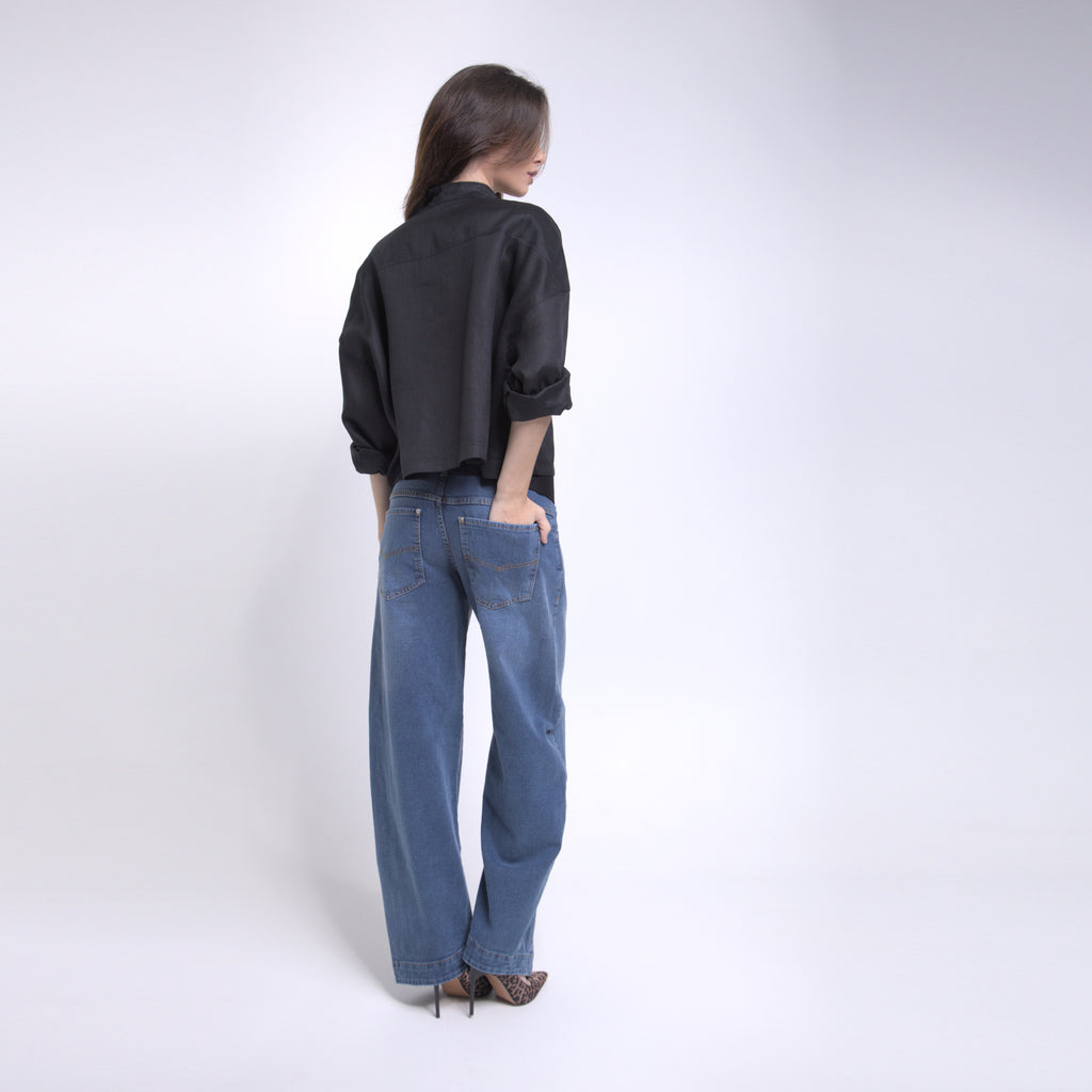 Lara - Calça jeans barrel cut #melhorjeansquejausei