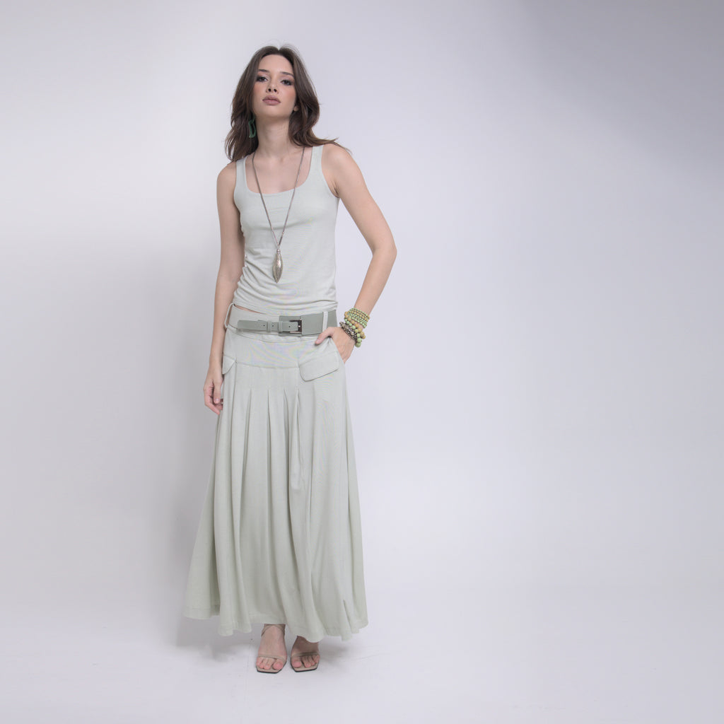 Paola - Top básico de alças com bojo interno (sutiã integrado) e decote quadrado