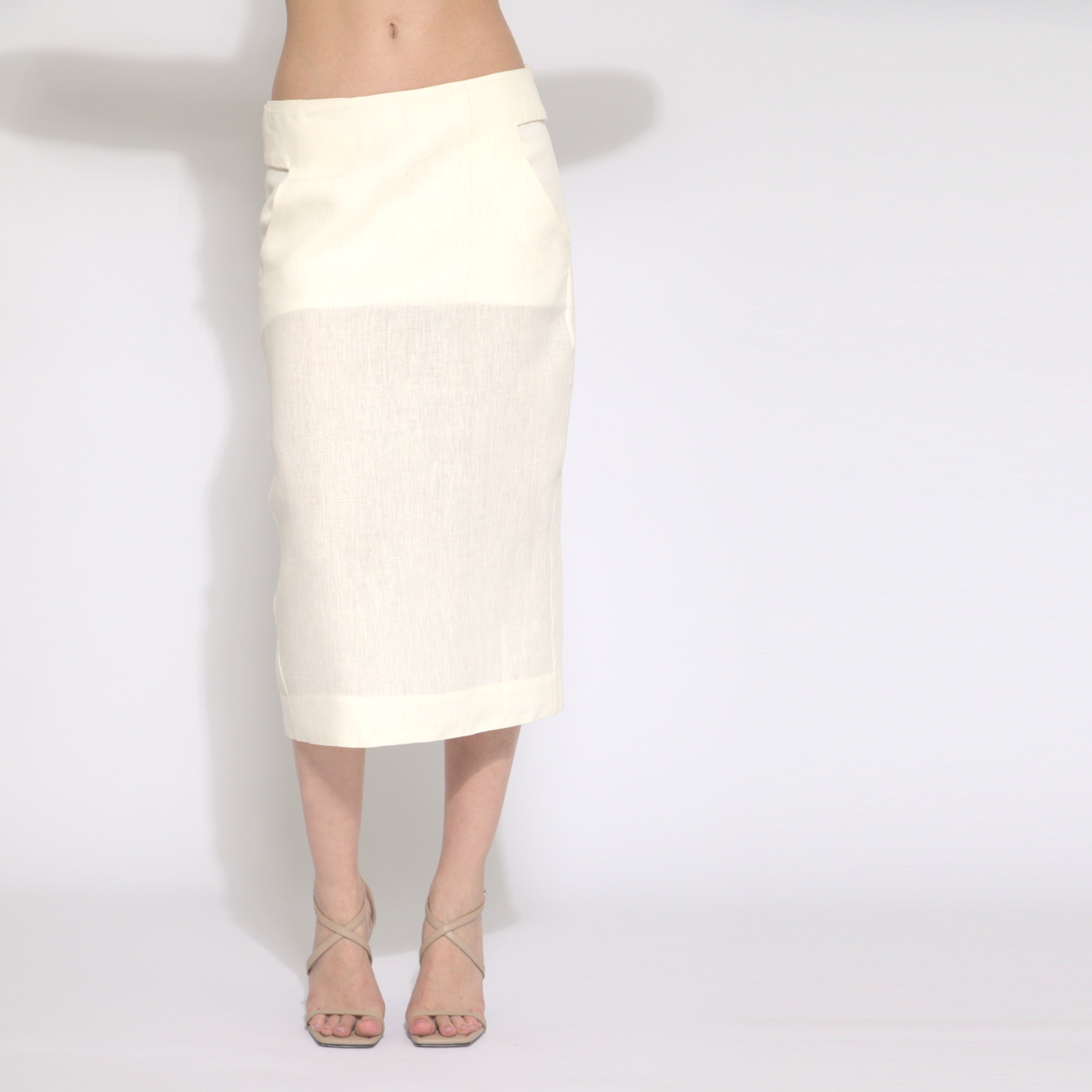 Emma - Saia midi em puro linho