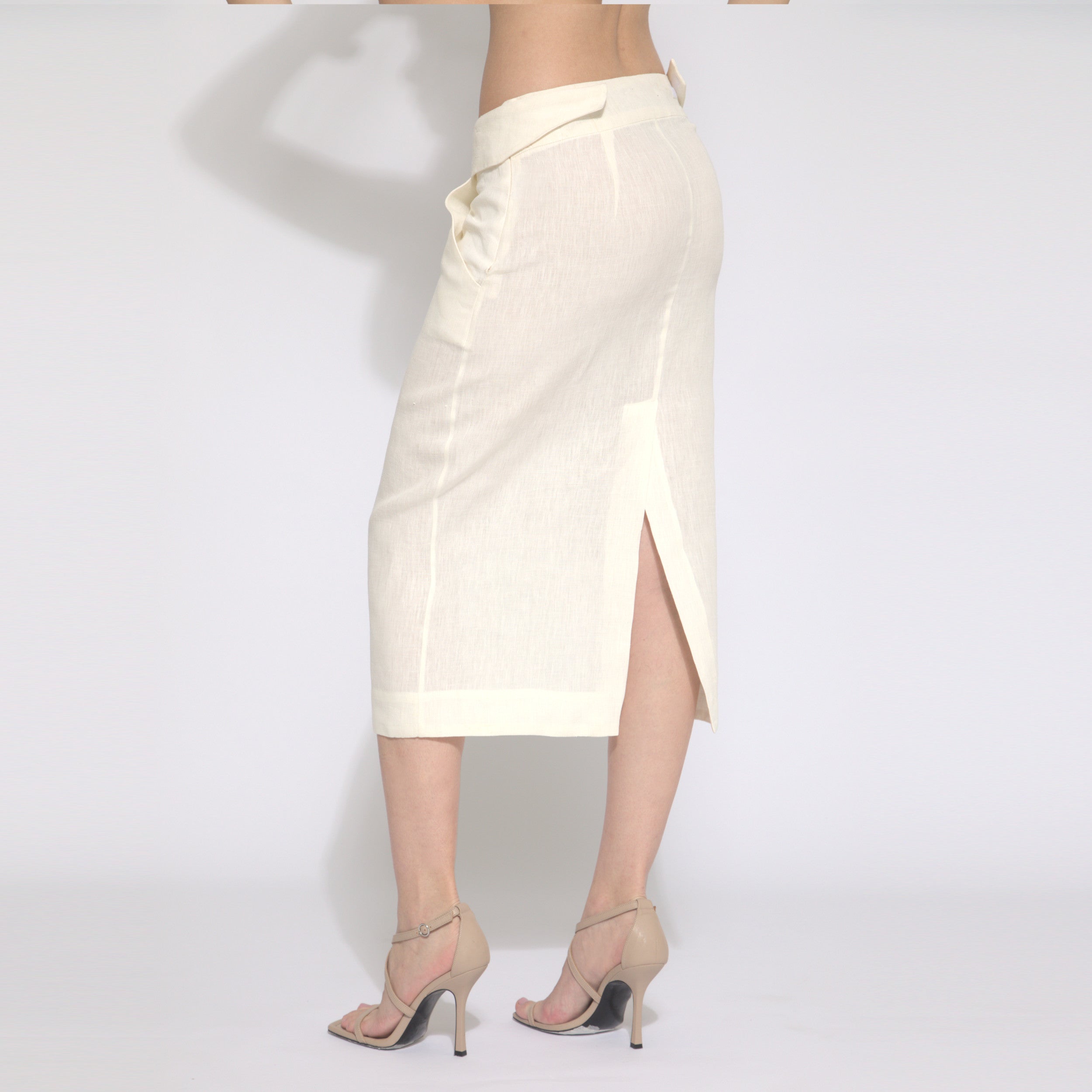Emma - Saia midi em puro linho