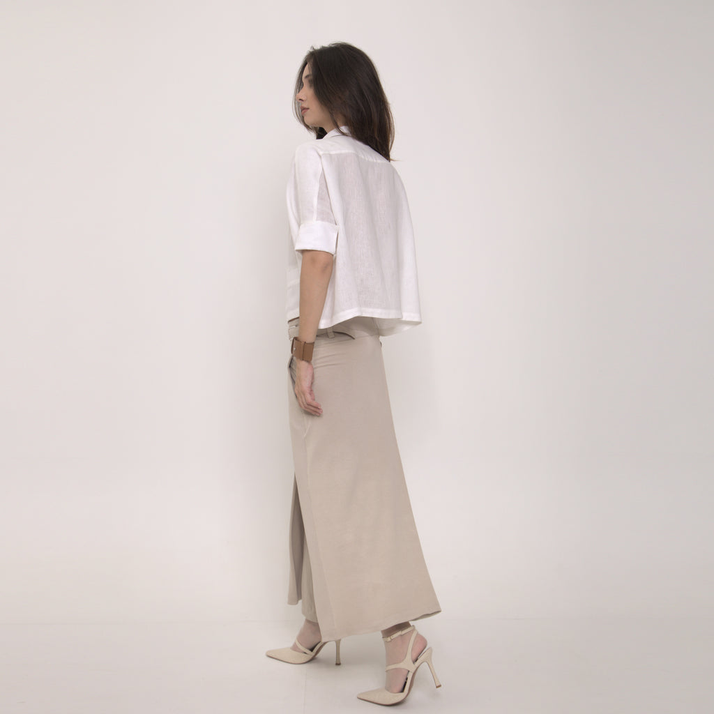 Ipanema - Camisa em 100% linho de mangas curtas