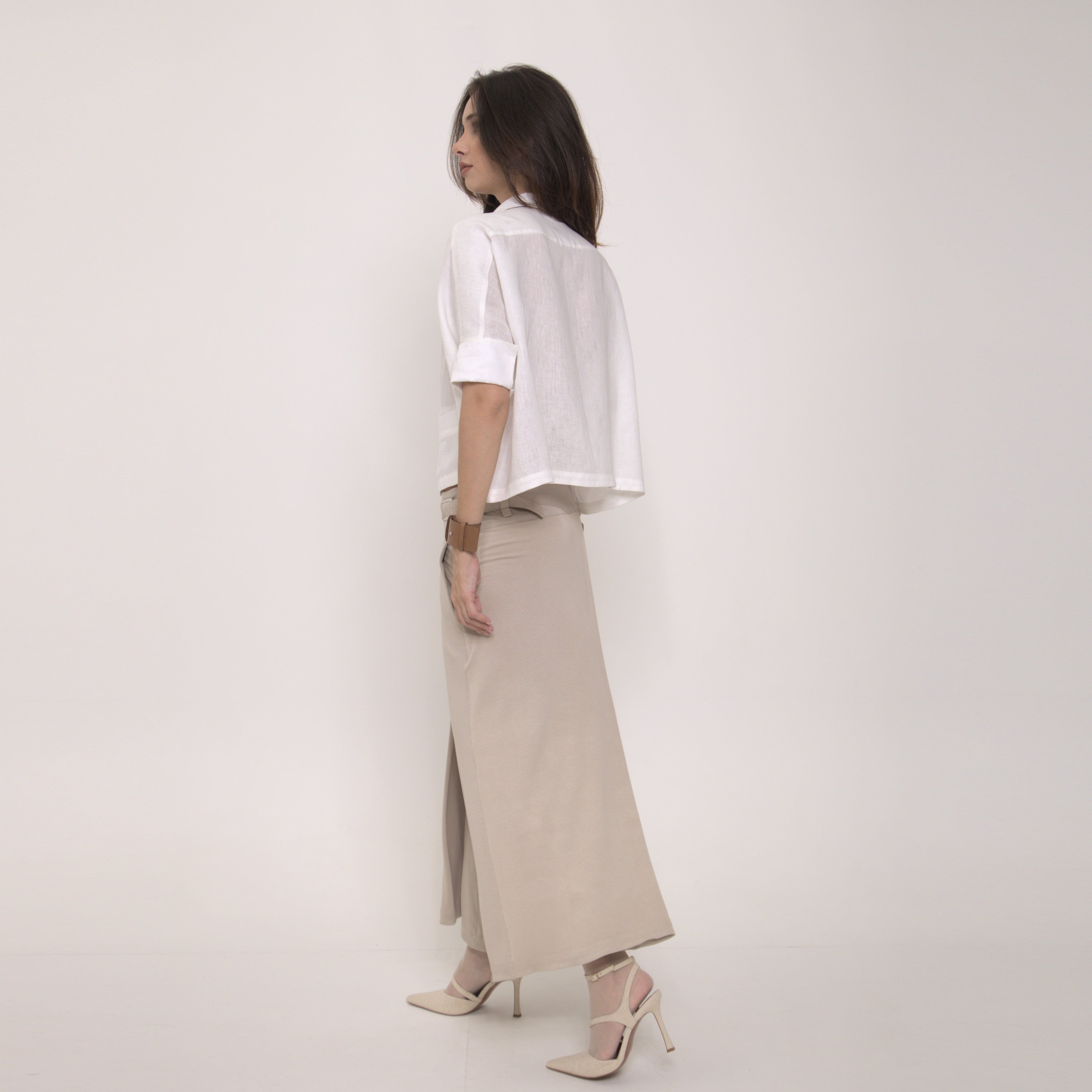 Ipanema - Camisa em 100% linho de mangas curtas