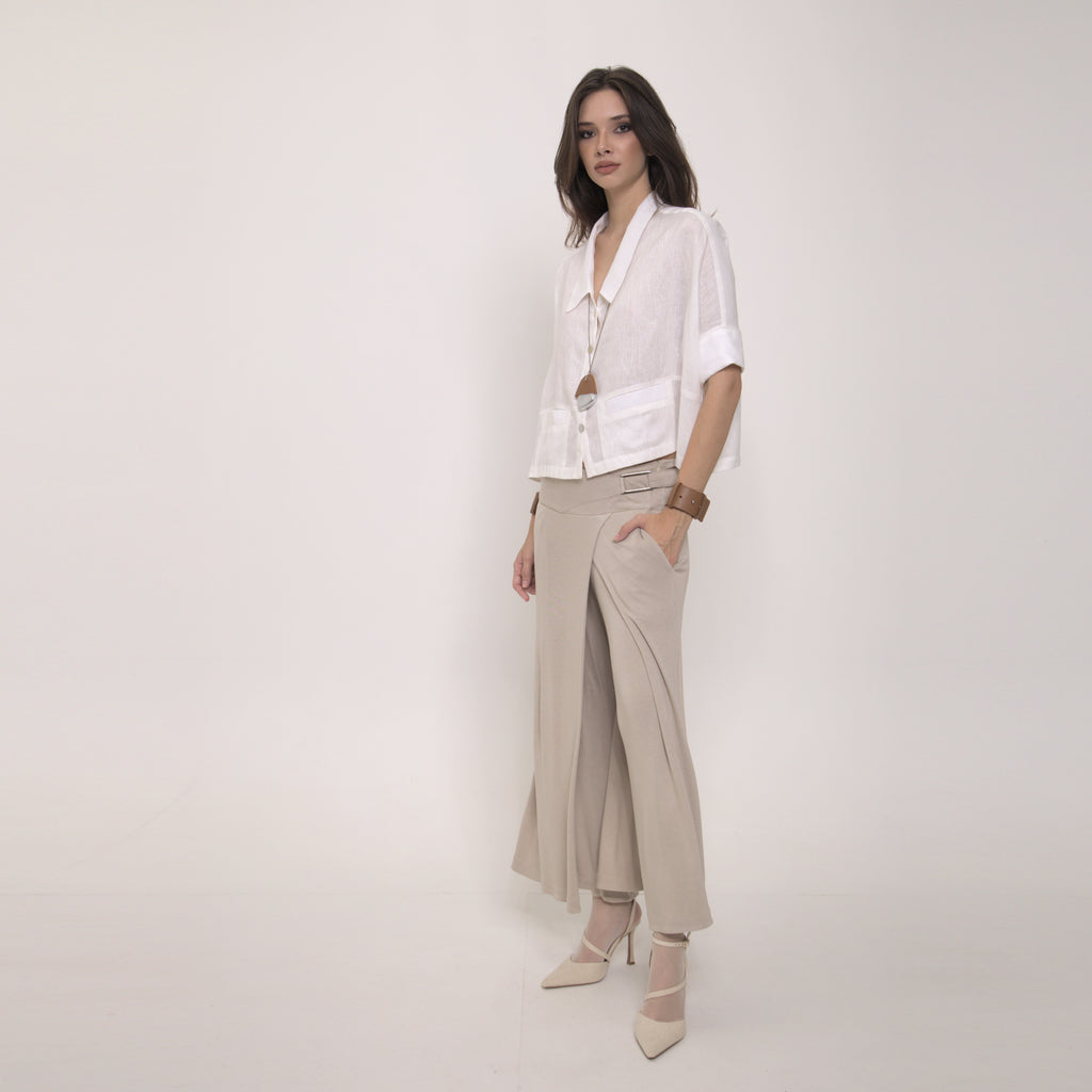 Ipanema - Camisa em 100% linho de mangas curtas