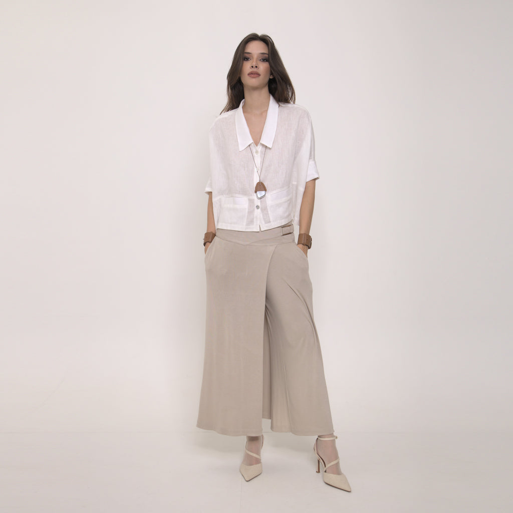 Ipanema - Camisa em 100% linho de mangas curtas