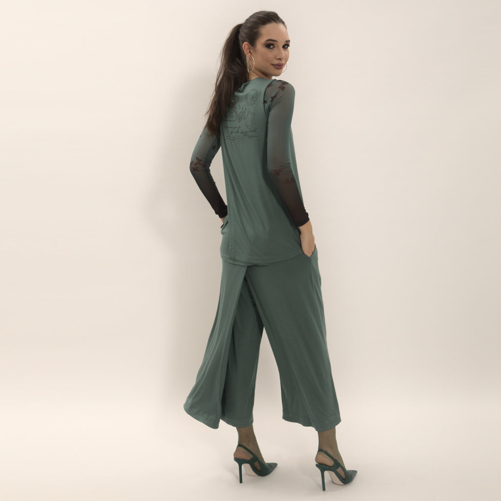 Olivia - Blusa transpassada sem mangas