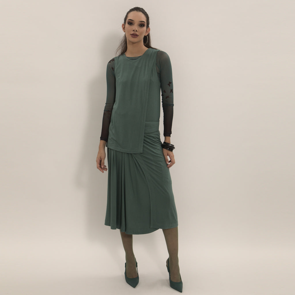 Olivia - Blusa transpassada sem mangas
