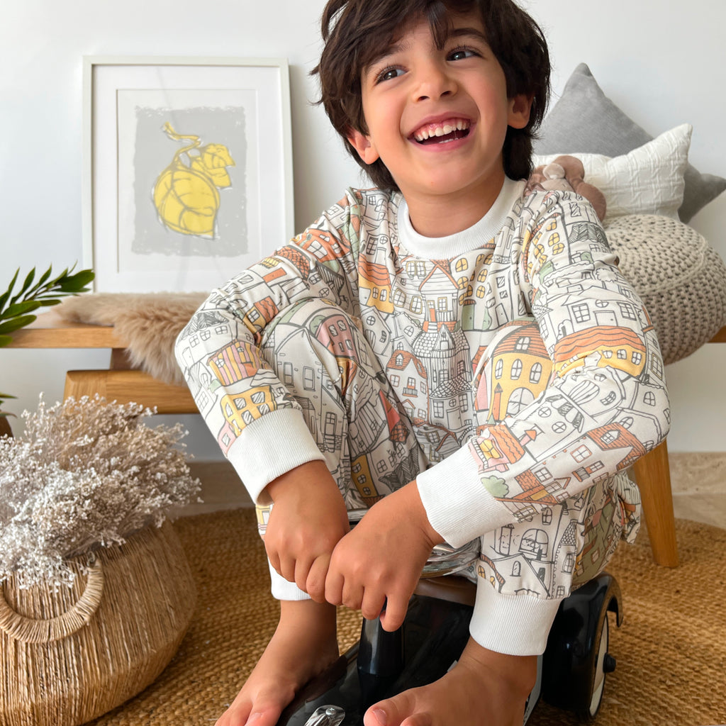Kit Pijama Casinha - kit criativo para crianças com pijama para colorir e casinha montável