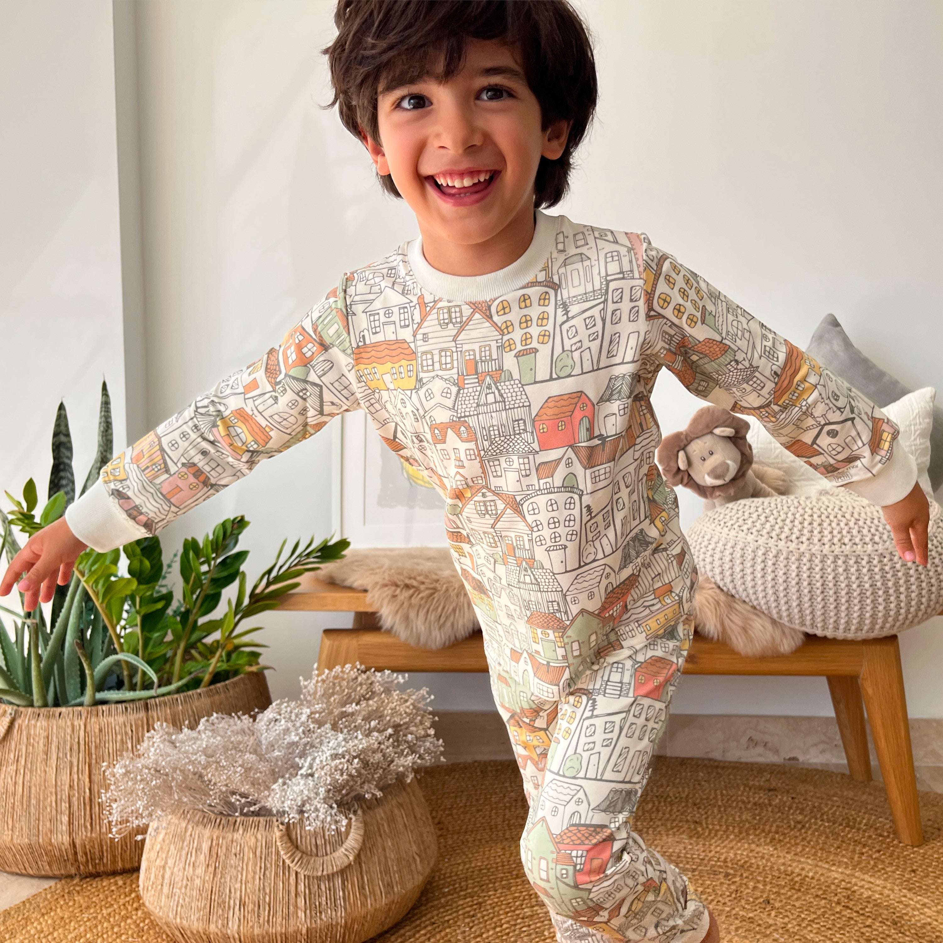 Pijama avulso Casinha - pijama avulso de manga comprida e calças unissex