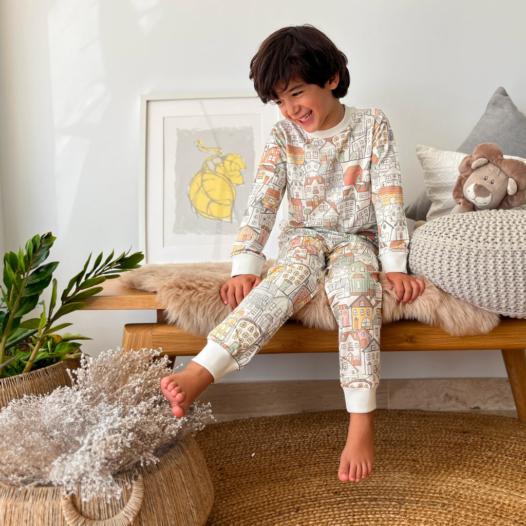 Kit Pijama Casinha - kit criativo para crianças com pijama para colorir e casinha montável