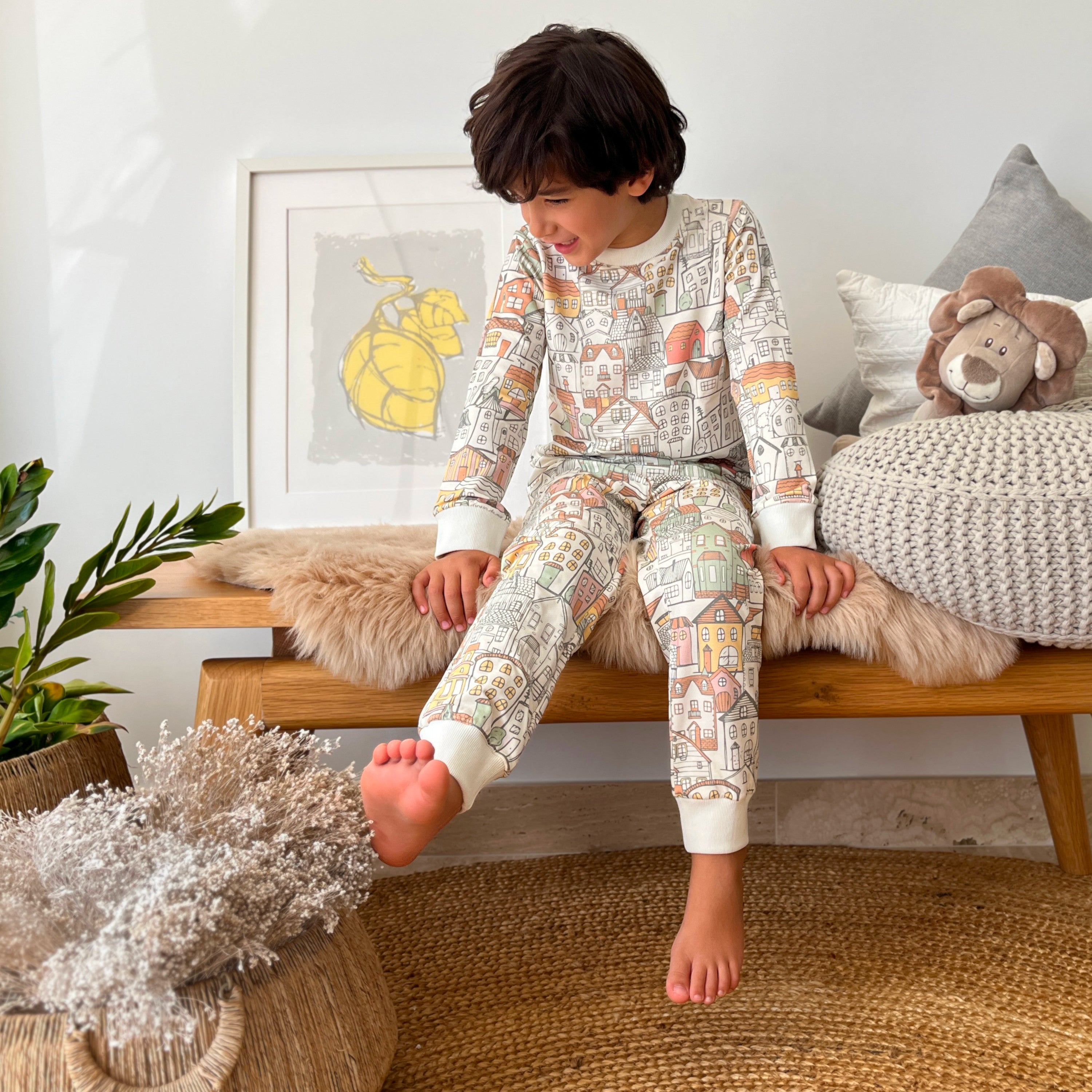 Kit Pijama Casinha - kit criativo para crianças com pijama para colorir e casinha montável