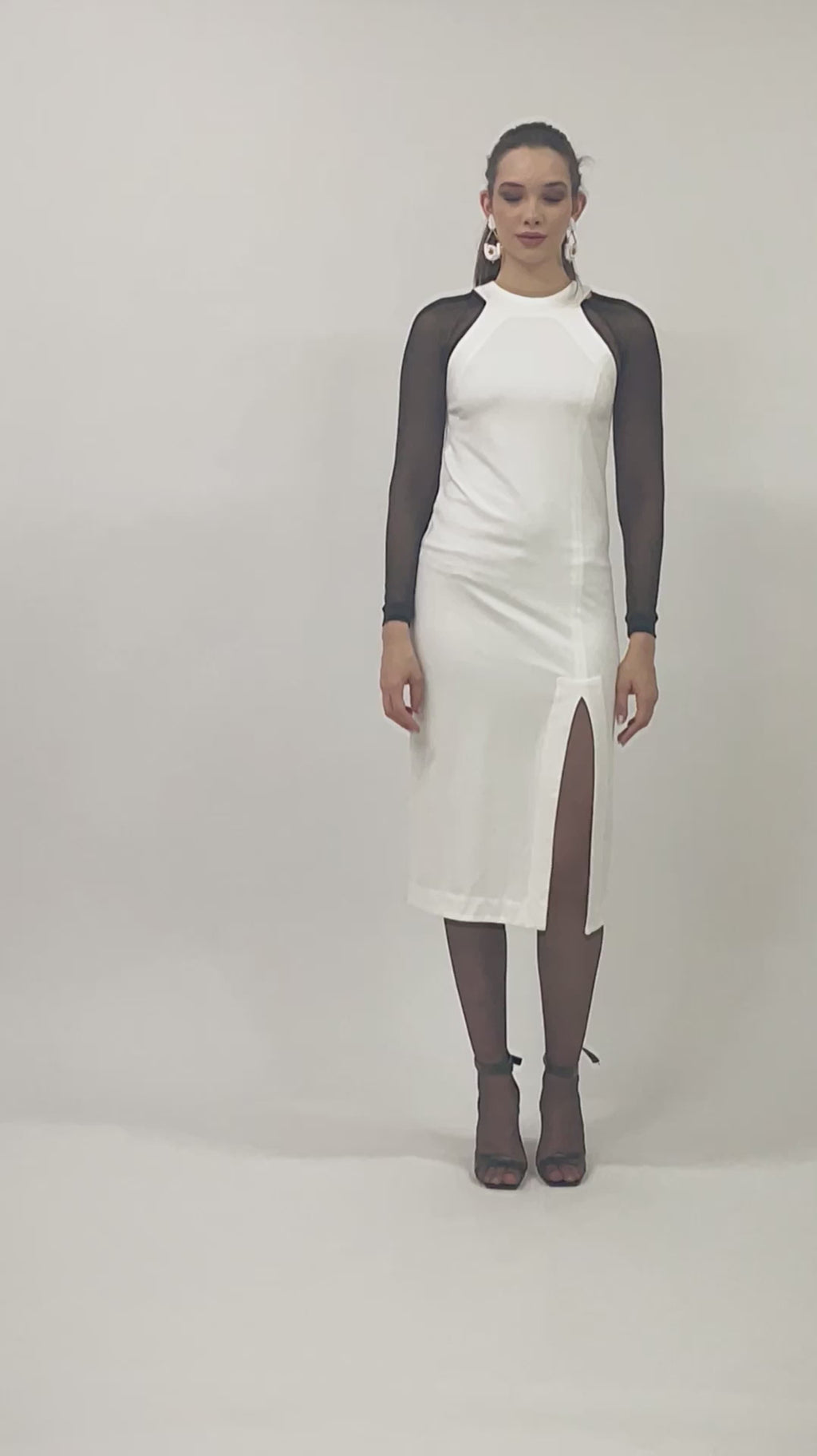 Fiona - Vestido midi de malha com fenda