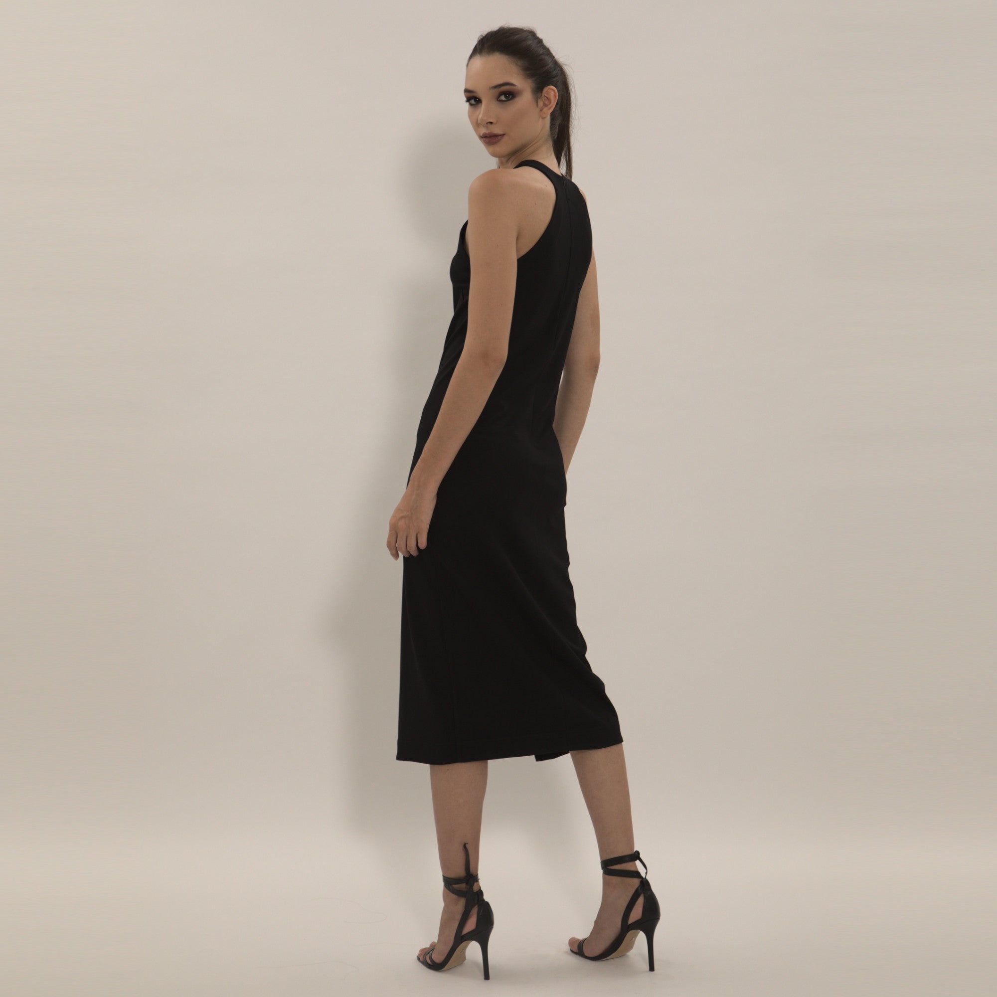 Fiona - Vestido midi de malha com fenda