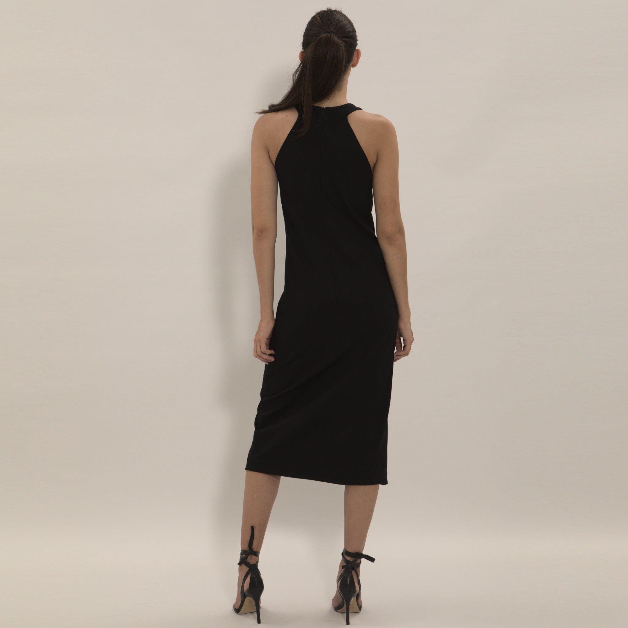 Fiona - Vestido midi de malha com fenda